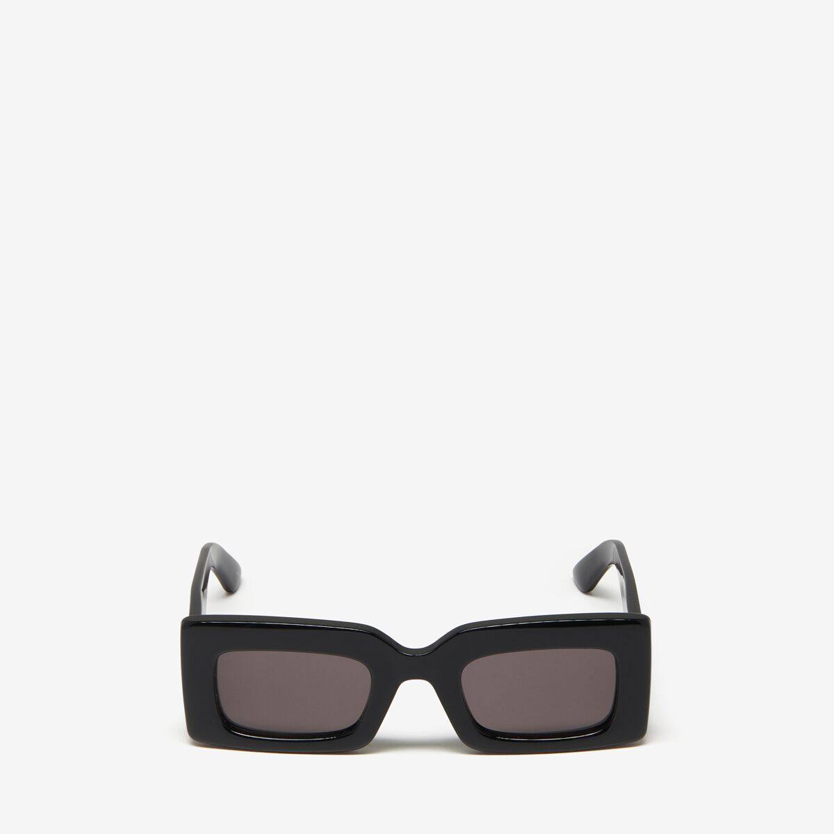 Alexander McQueen Women's Black Bold Rectangular Sunglasses (Acetate)